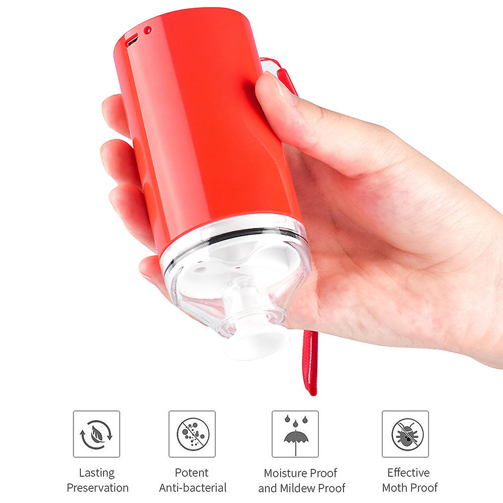 Red Handheld Mini Vacuum Sealer Machine Cordless Usb Rechargeable Vacuum Sealing System Food Storage Saver With 10 Reusable Zipper Bags