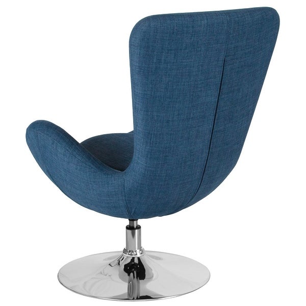 LeatherSoft Swivel Side Reception Chair with Bowed Seat