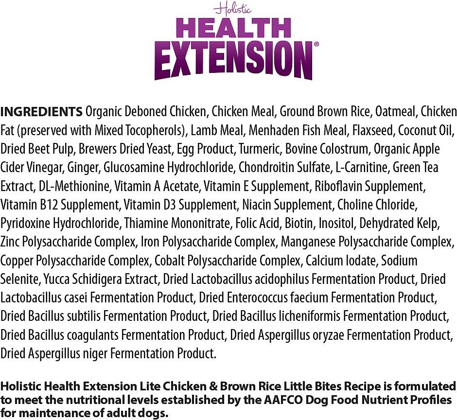 Health Extension Little Bites Lite Chicken and Brown Rice Recipe Dry Dog Food