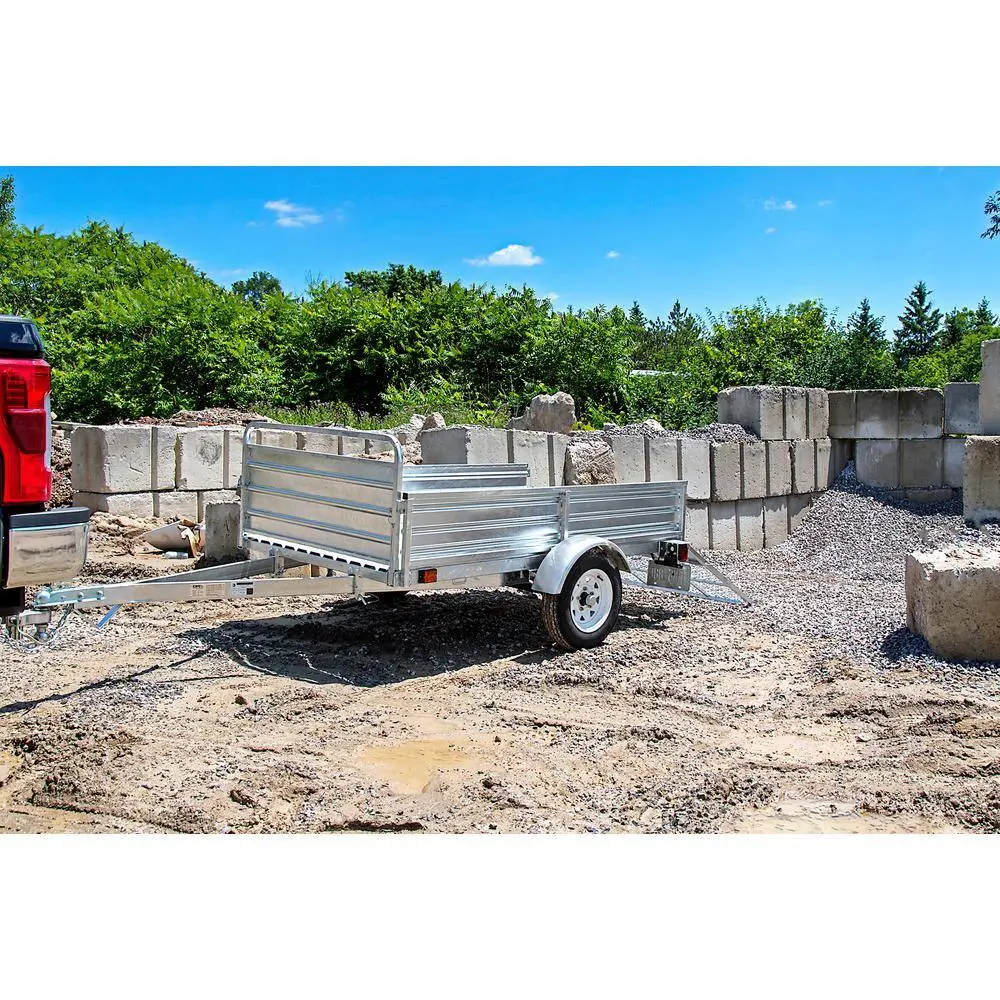 DK2 4.5 ft. x 7.5 ft. Single Axle Galvanized Utility Trailer Kit with Drive-Up Gate MMT5X7G-DUG