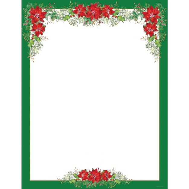 Great Papers Holiday Stationery Poinsettia Valance 80 count 2013243