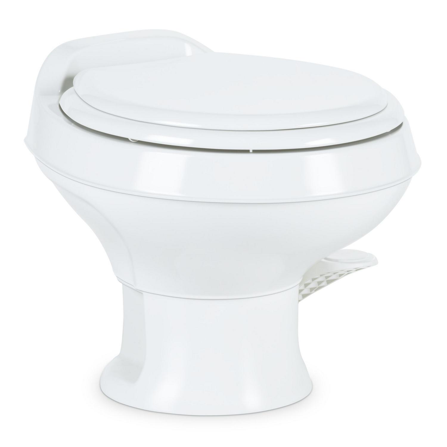 Dometic 302301671 300 Series Low Profile Heavy Duty Plastic RV Toilet， White