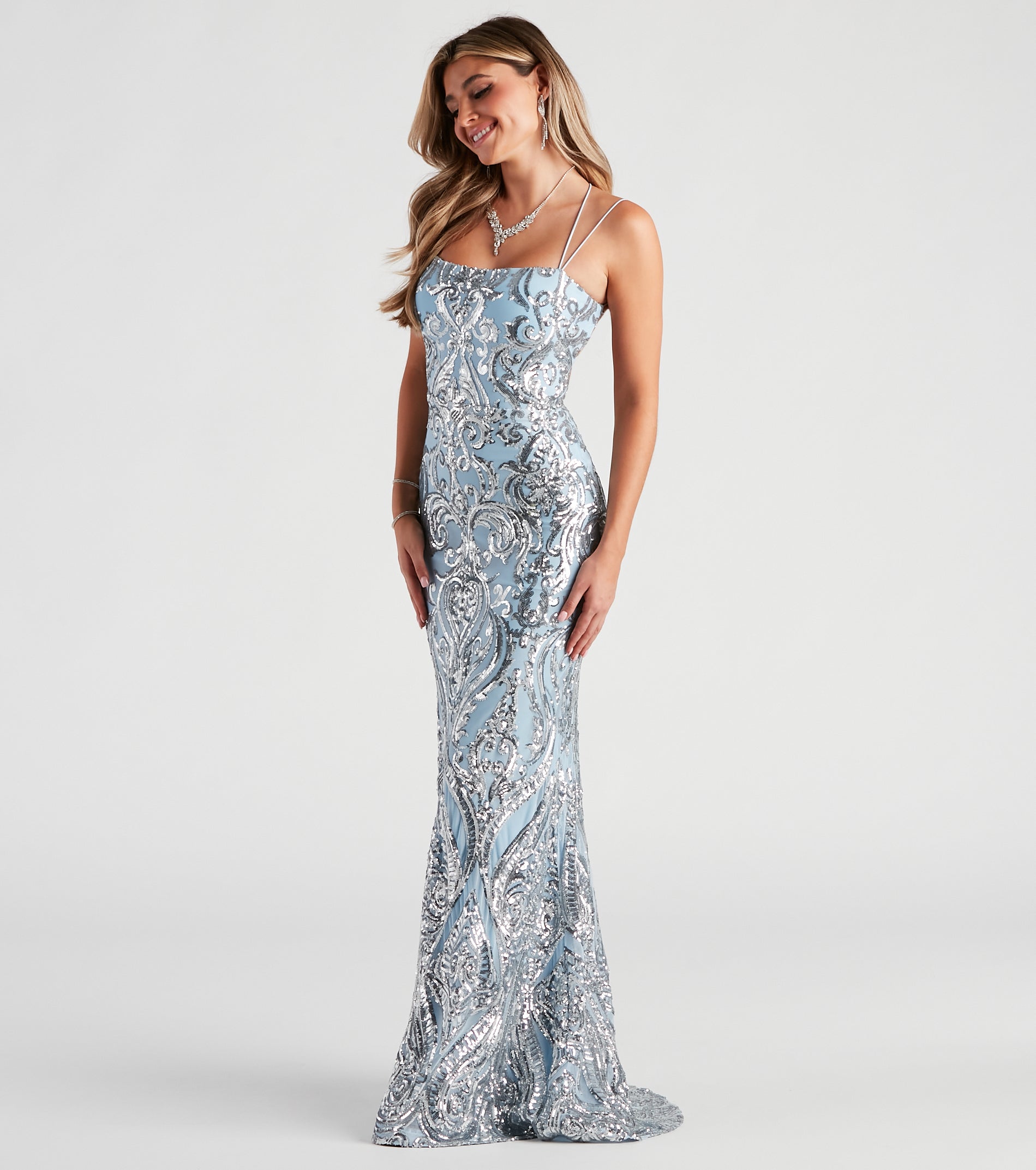 Kenzie Formal Sequin X-Back Dress