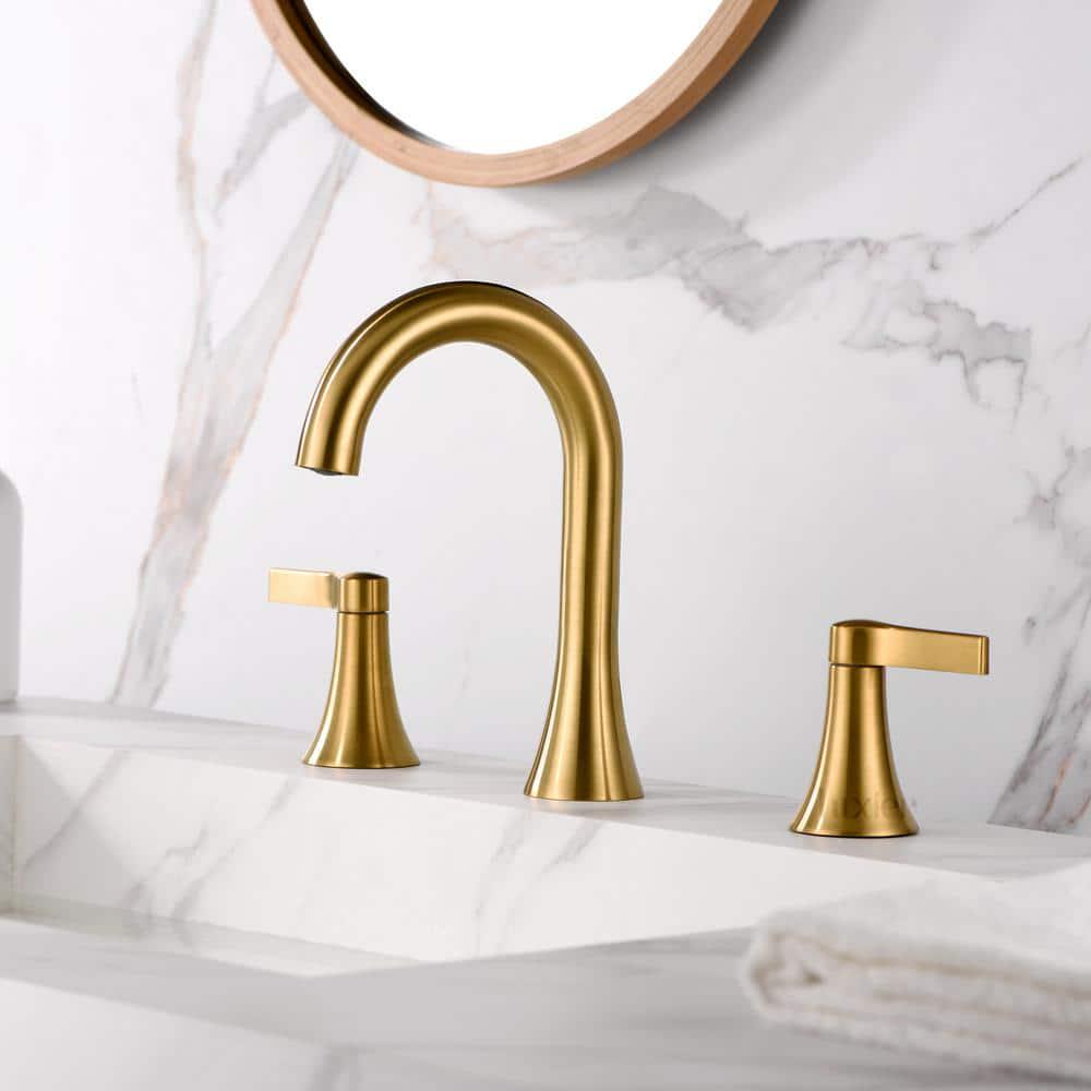 LUXIER Contemporary 8 in Widespread 2Handle Bathroom Faucet in Brushed Gold