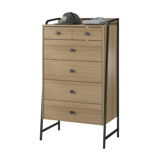 Bushwick Tall 5 Drawer Dresser Natural Novogratz