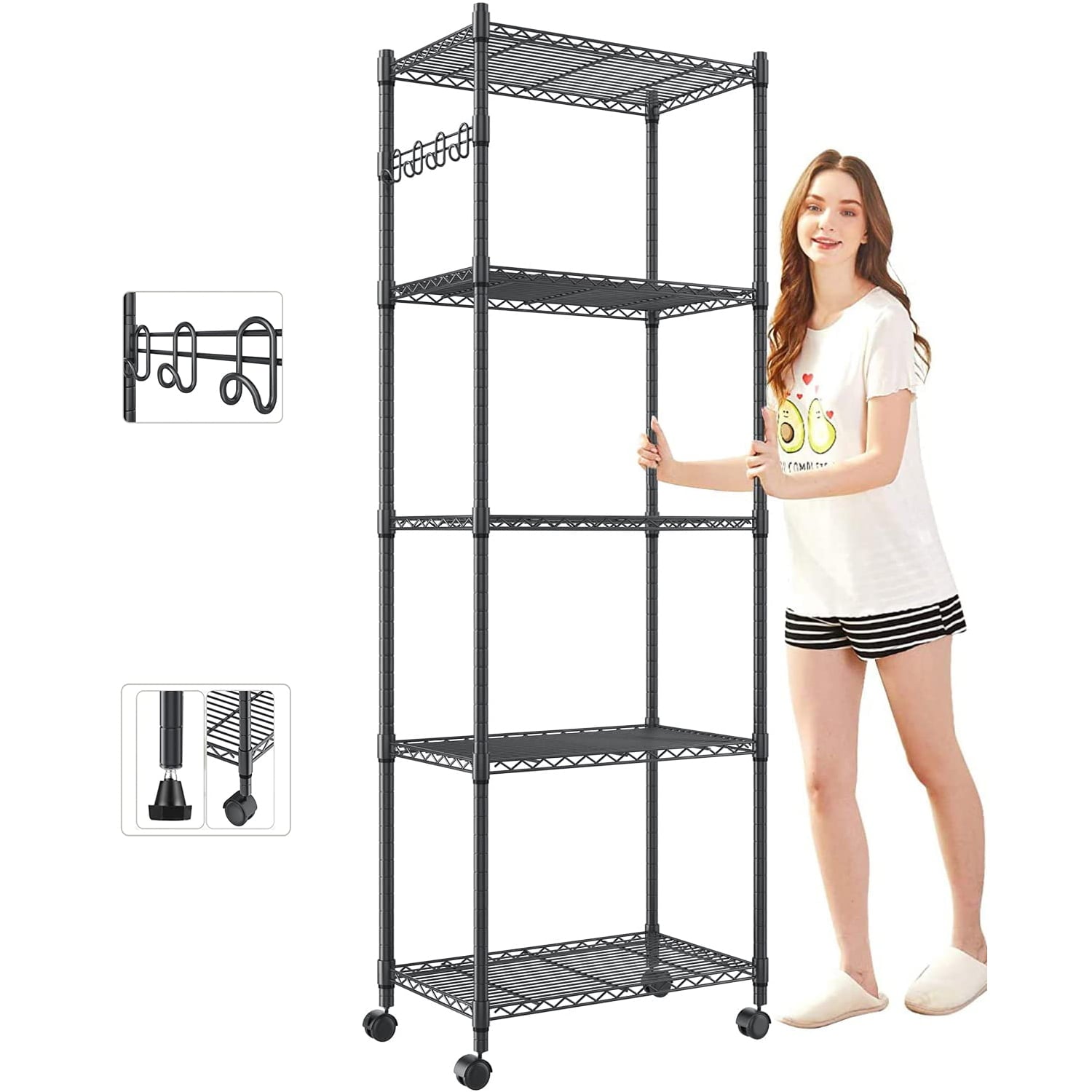 5-Tier 600 lbs Carrying Capacity Wire Shelf 72