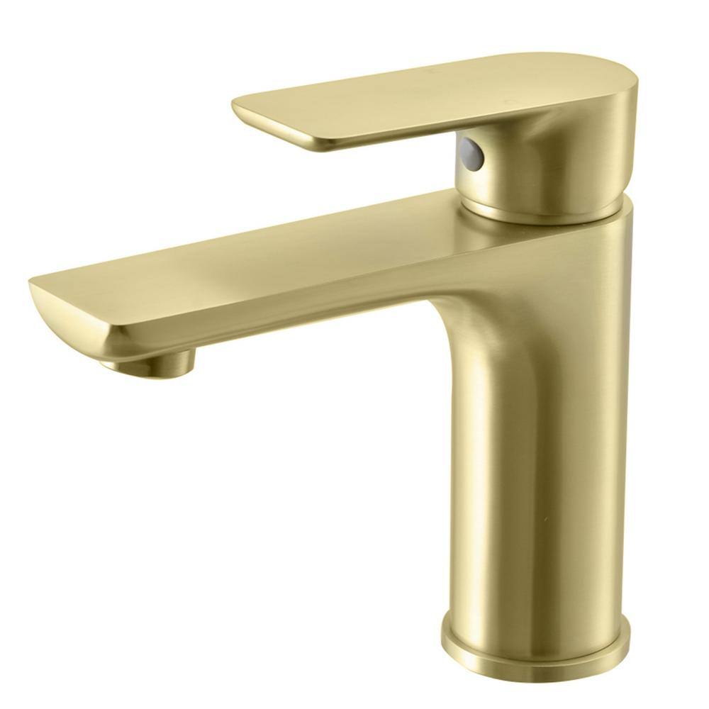 UKISHIRO Single Handle Single Hole Bathroom Faucet with Spot Resistant in Brushed Gold SMD00JN22032204