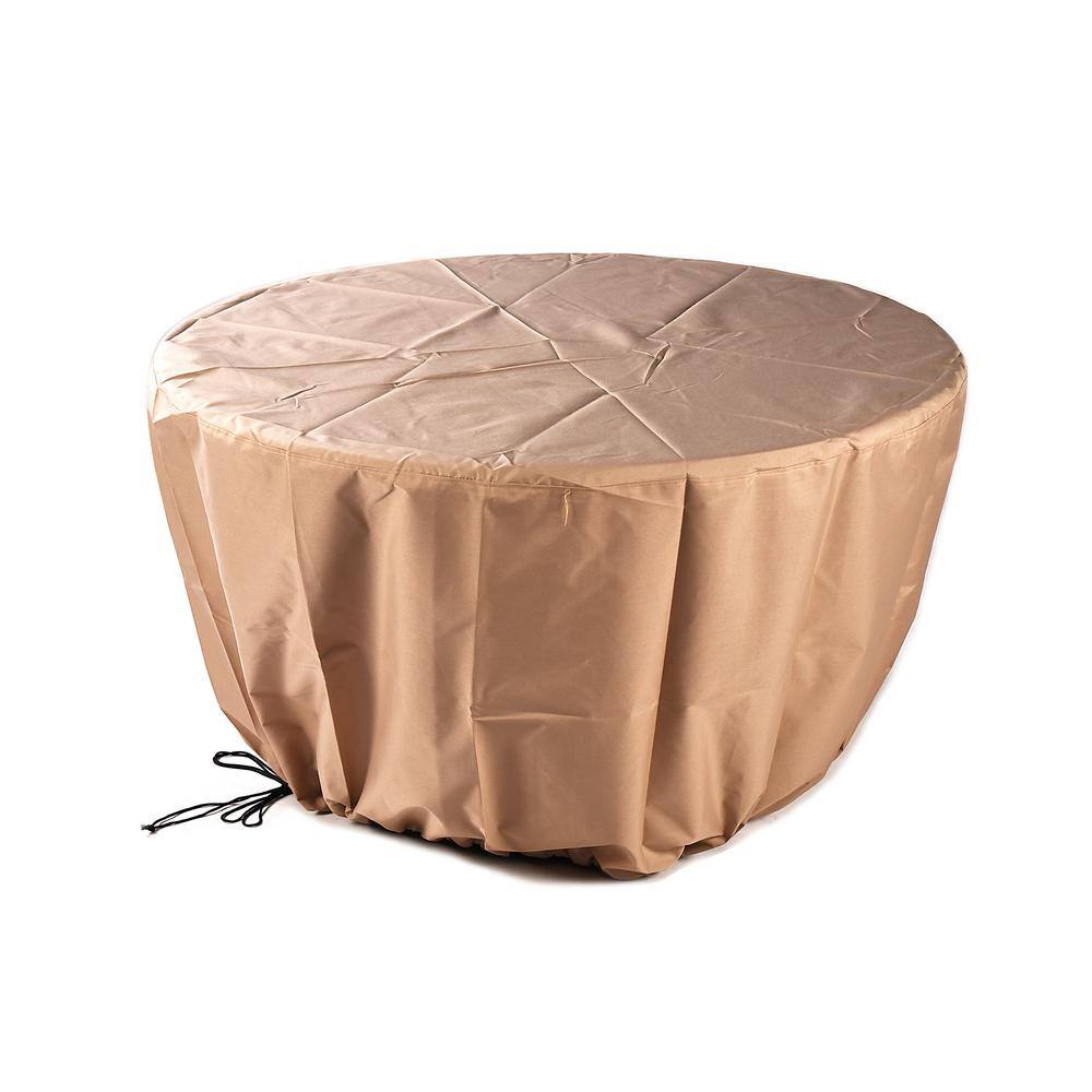 Oakland Living 44 in. Round Aluminum Outdoor Propane Fire Table with Fire Beads Lid and Covers in Copper HDITALY-FPT-AC