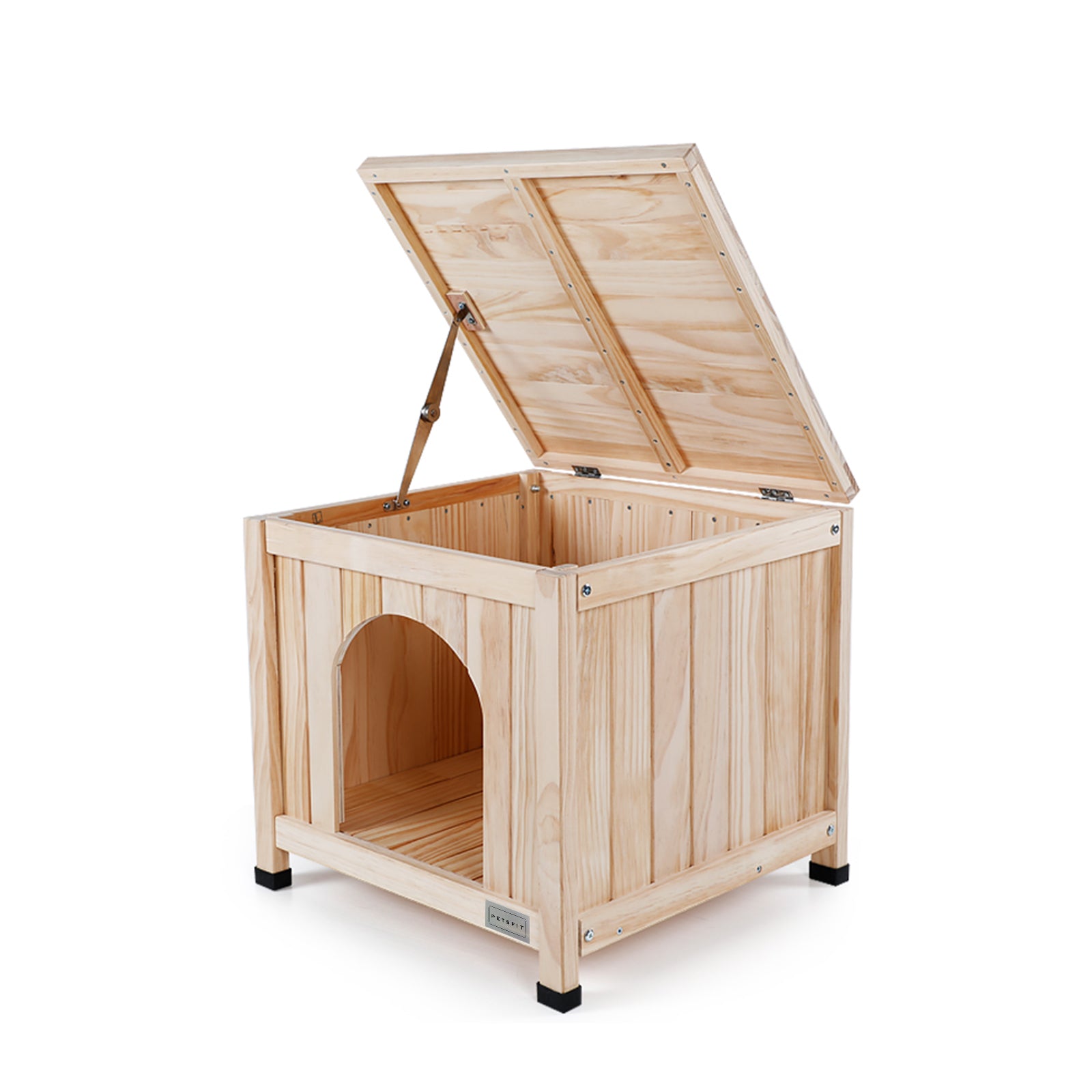 Petsfit Dog House， Indoor Dog House Wood with Elevated and Ventilate Floor for Small Dogs and Cats