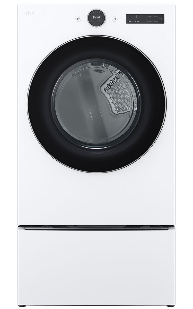 LG 7.4 Cu. Ft. White Smart Front Load Electric Dryer With AI Sensor Dry and TurboSteam