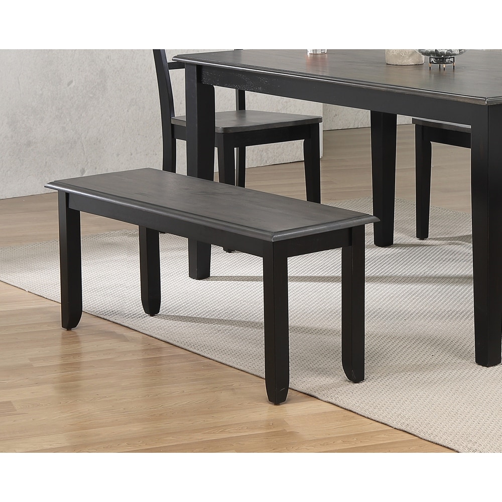 Tempo Brook Grey and Antique Black Dining Bench 18 in. X 42 in. X 14 in.   14\