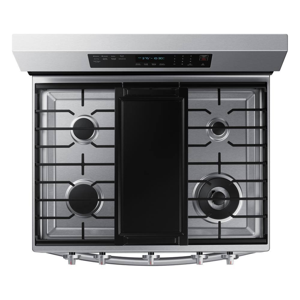  6 cu. ft. Smart Wi-Fi Enabled Convection Gas Range with No Preheat AirFry in Stainless Steel NX60A6711SS