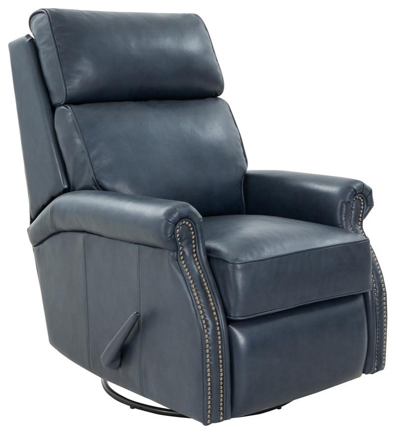 8 4001 Crews Swivel Glider Recliner  Navy Blue   Transitional   Recliner Chairs   by PARMA HOME  Houzz