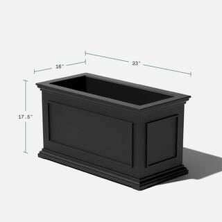 Veradek Brixton Series 33 in. L Black Plastic Planter BXVLG33B