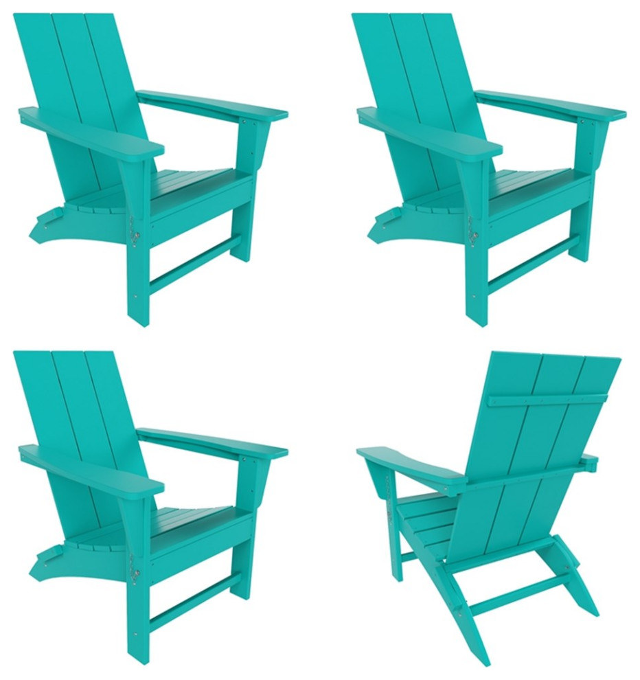 Palms Modern Folding Poly Adirondack Chair (Set of 4)   Contemporary   Adirondack Chairs   by Homesquare  Houzz