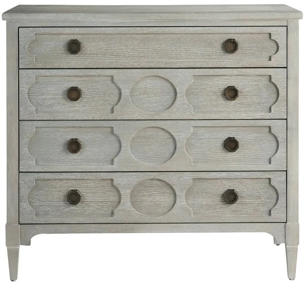 Modern Eclectic Smoke Gray 4 Drawer Chest