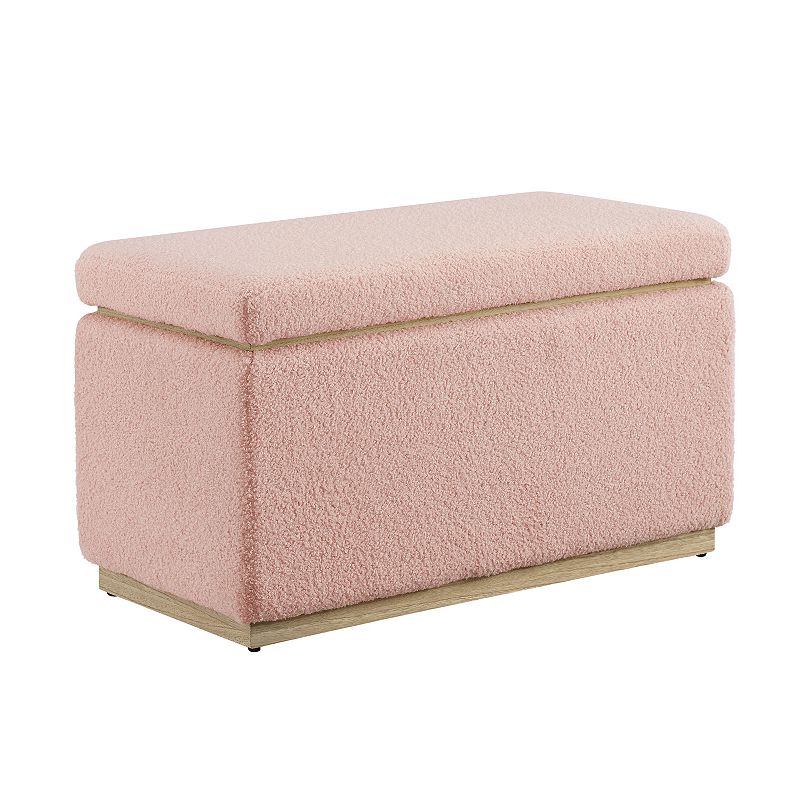 Linon Blanche Rectangle Storage Ottoman