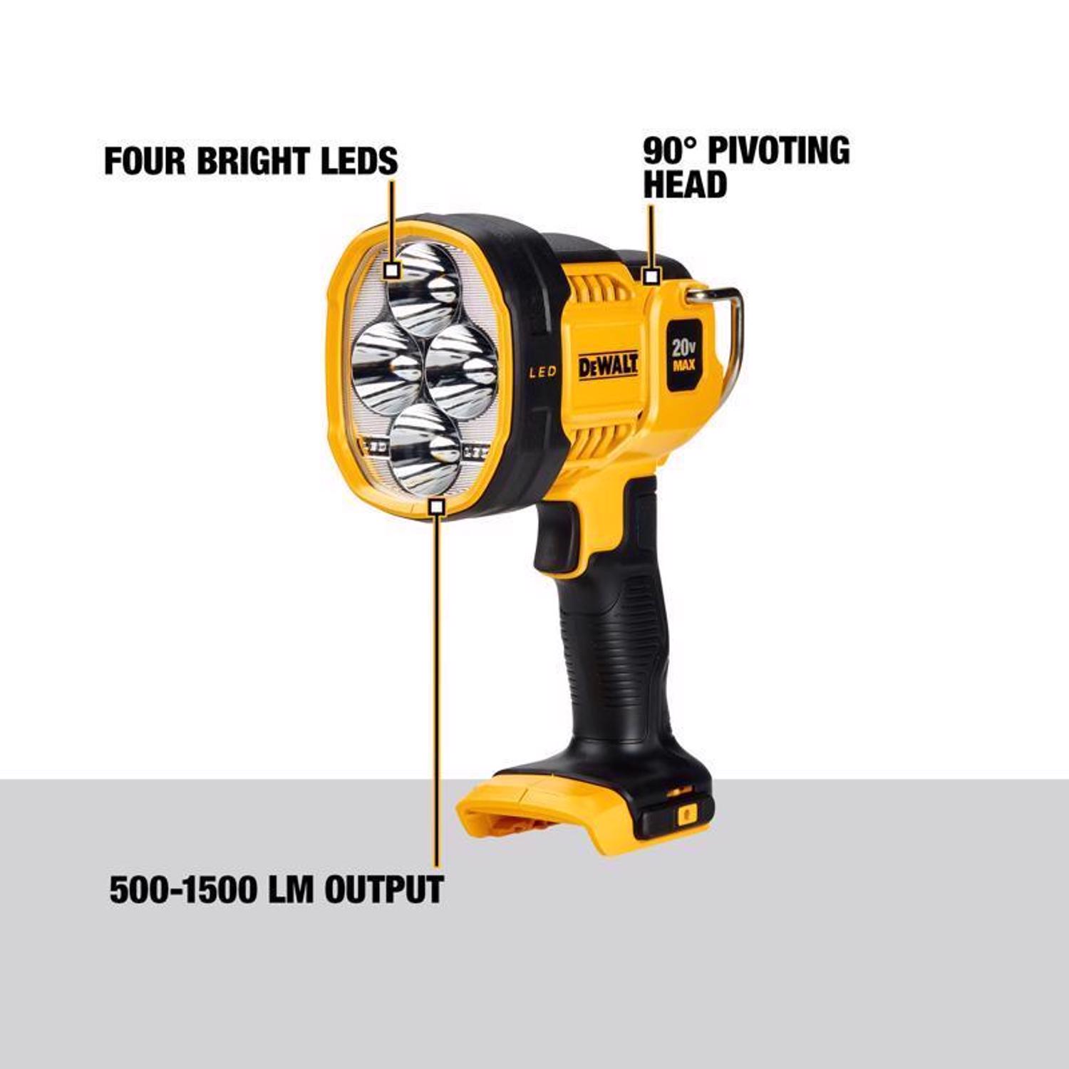 DW 20V MAX 1500 lm Black/Yellow LED Jobsite Spotlight