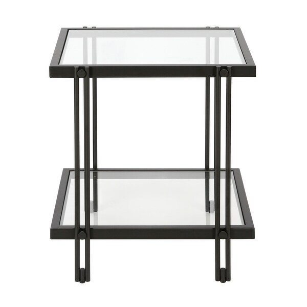 Inez Modern Metal and Glass Side Table