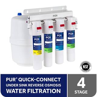 PUR 4-Stage Quick Connect 20.3 GPD Reverse Osmosis Water Filtration System with Faucet PQC4RO