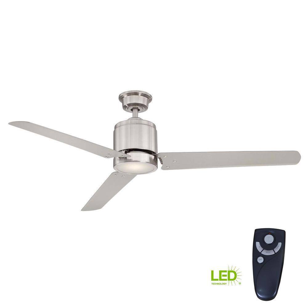 Home Decorators Collection Railey 60 in. LED Indoor Brushed Nickel Ceiling Fan with Light Kit and Remote Control YG446-BN