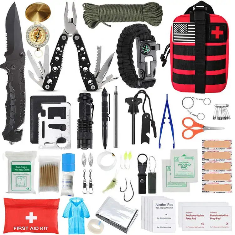 Wedacraftz Climbing Camping Hiking Emergency Equipment Tactical Survival Rescue Kit First Aid Kit Outdoor Survival Kit