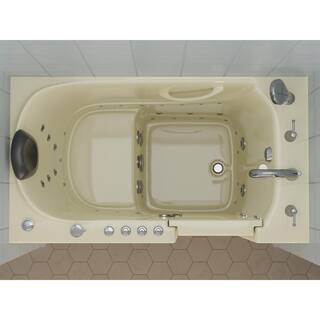 Universal Tubs Safe Premier 52.3 in. x 60 in. x 30 in. Right Drain Walk-in Air and Whirlpool Bathtub in Biscuit HD3053RBD-CP