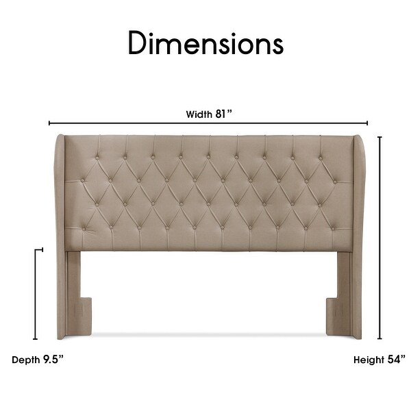 Lillian August Harlow Upholstered Headboard， King Size， Soft Beige - - 21827964