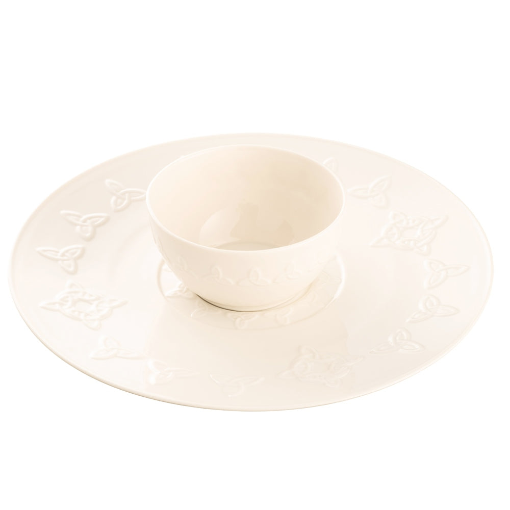 Belleek Classic Trinity Knot Chip & Dip Set