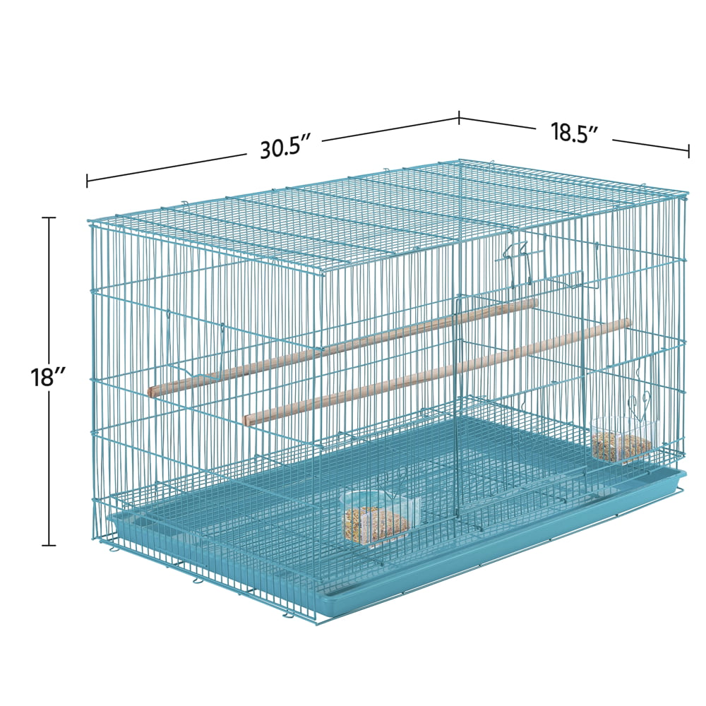 Easyfashion Flight Cage for Birds， Teal Blue