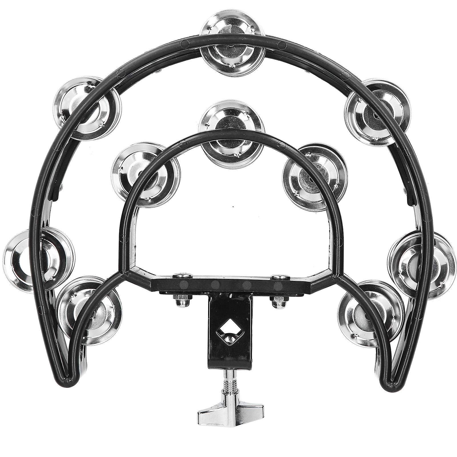 Hi Hat Tambourine Drum Set Multifunctional Hand Bell Rattle Loose Double Row Bells Ktv