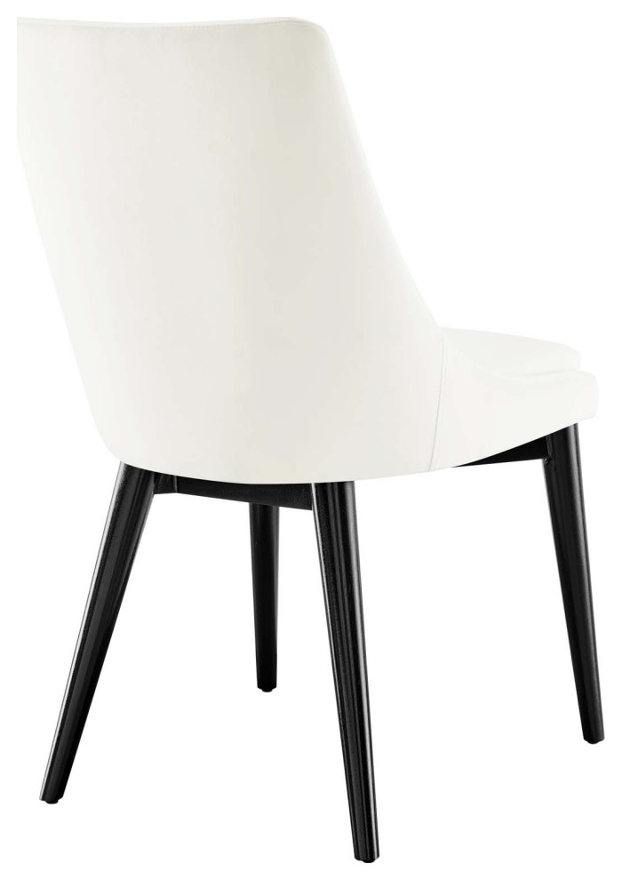 Viscount Performance Velvet Dining Chair  White   Contemporary   Dining Chairs   by Dot  ampBo  Houzz