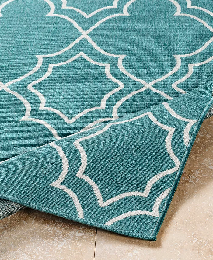 Surya Alfresco ALF-9653 Teal 3' x 5'6 Area Rug Indoor Outdoor