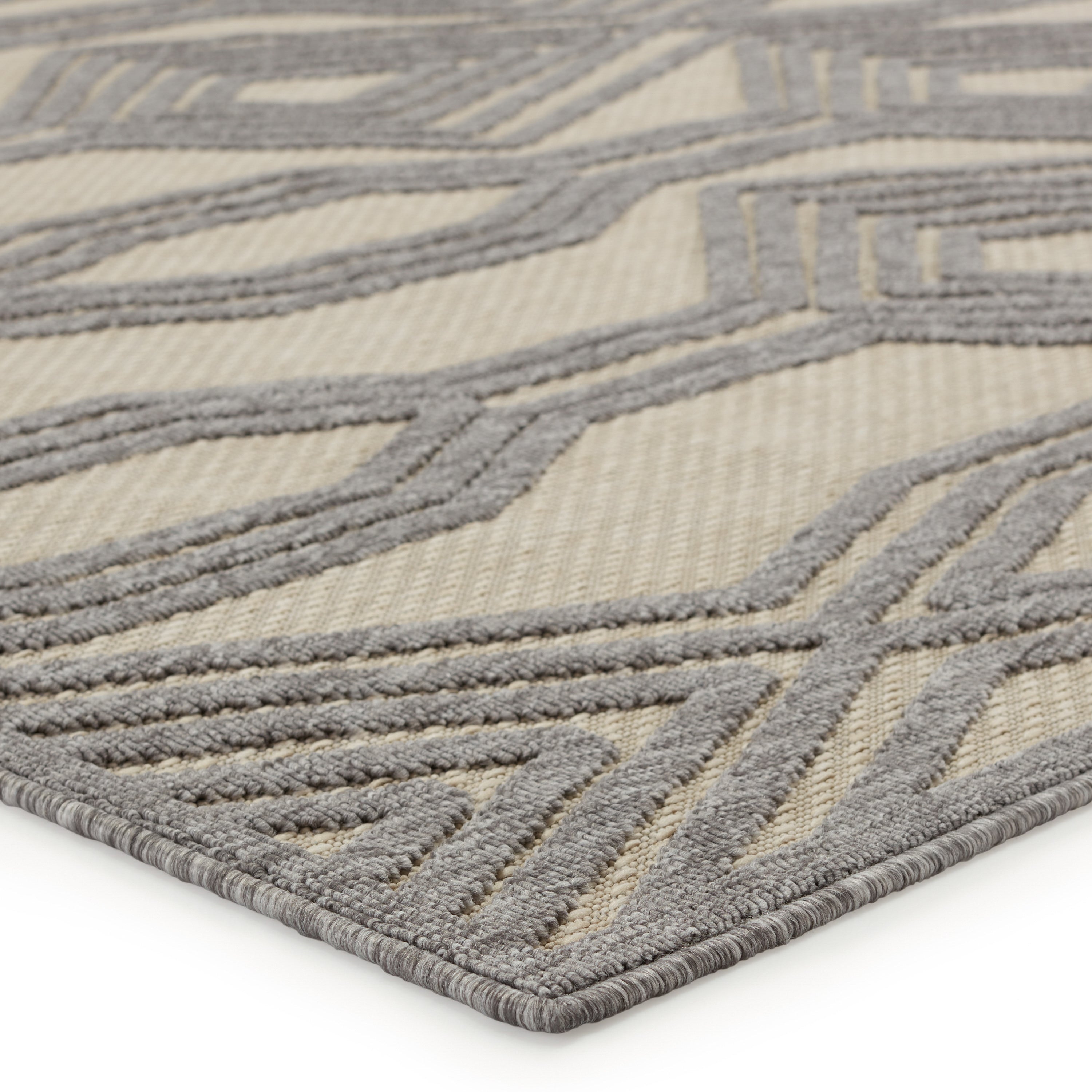 Tajiri Adana Indoor/Outdoor Cream & Gray Rug by Nikki Chu