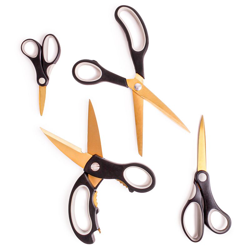 BergHOFF 6-pc. Bamboo Prep Board and Gold Scissors Set