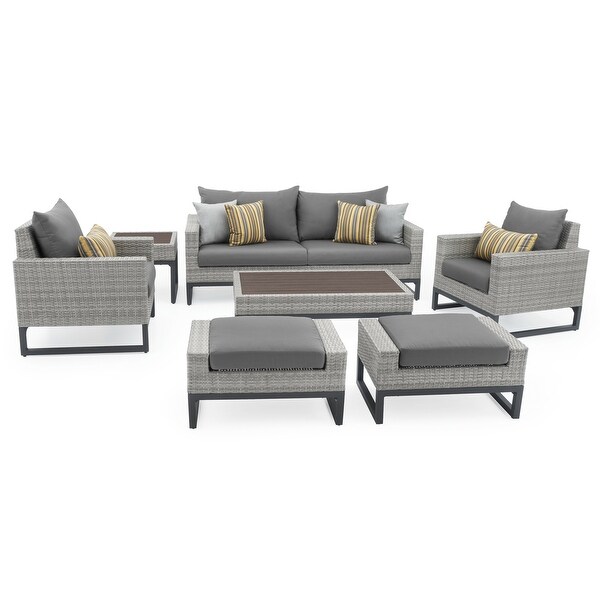 Milo Grey 18 Piece Sunbrella Outdoor Patio Estate Set