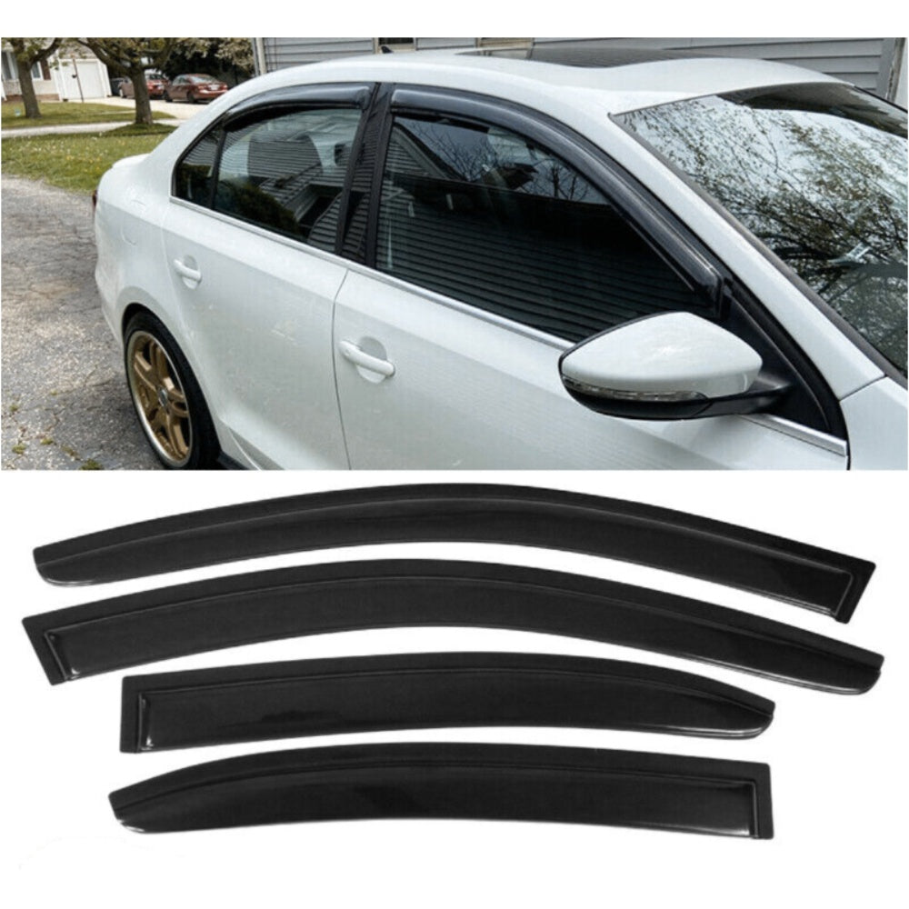 For Vw 11-18 Jetta Sedan Window Visor Vent Sun Rain Deflector Guard 4Pcs Set