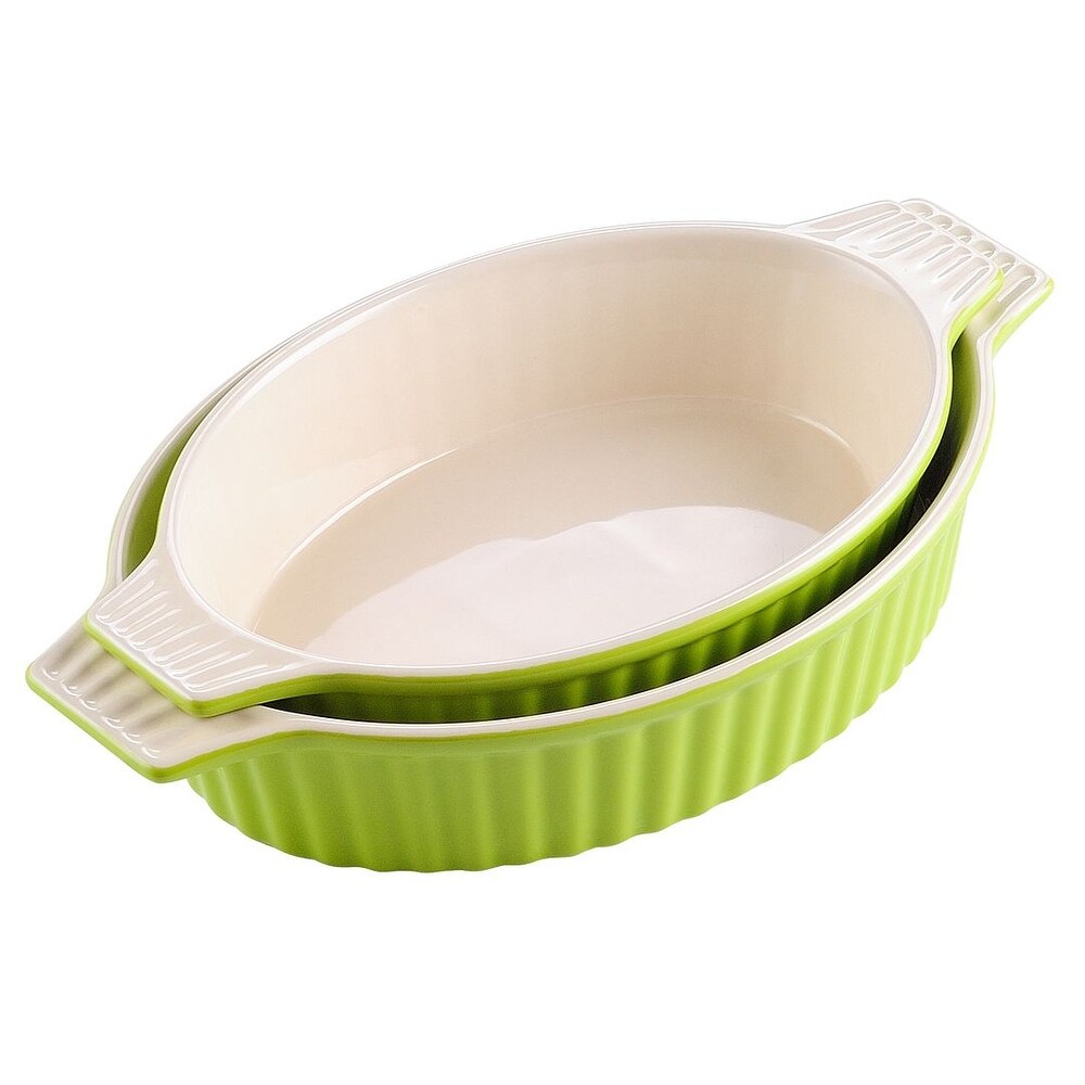 MALACASA  Series Bake.Bake  Ceramic Oval Baking Dish Bakeware Set