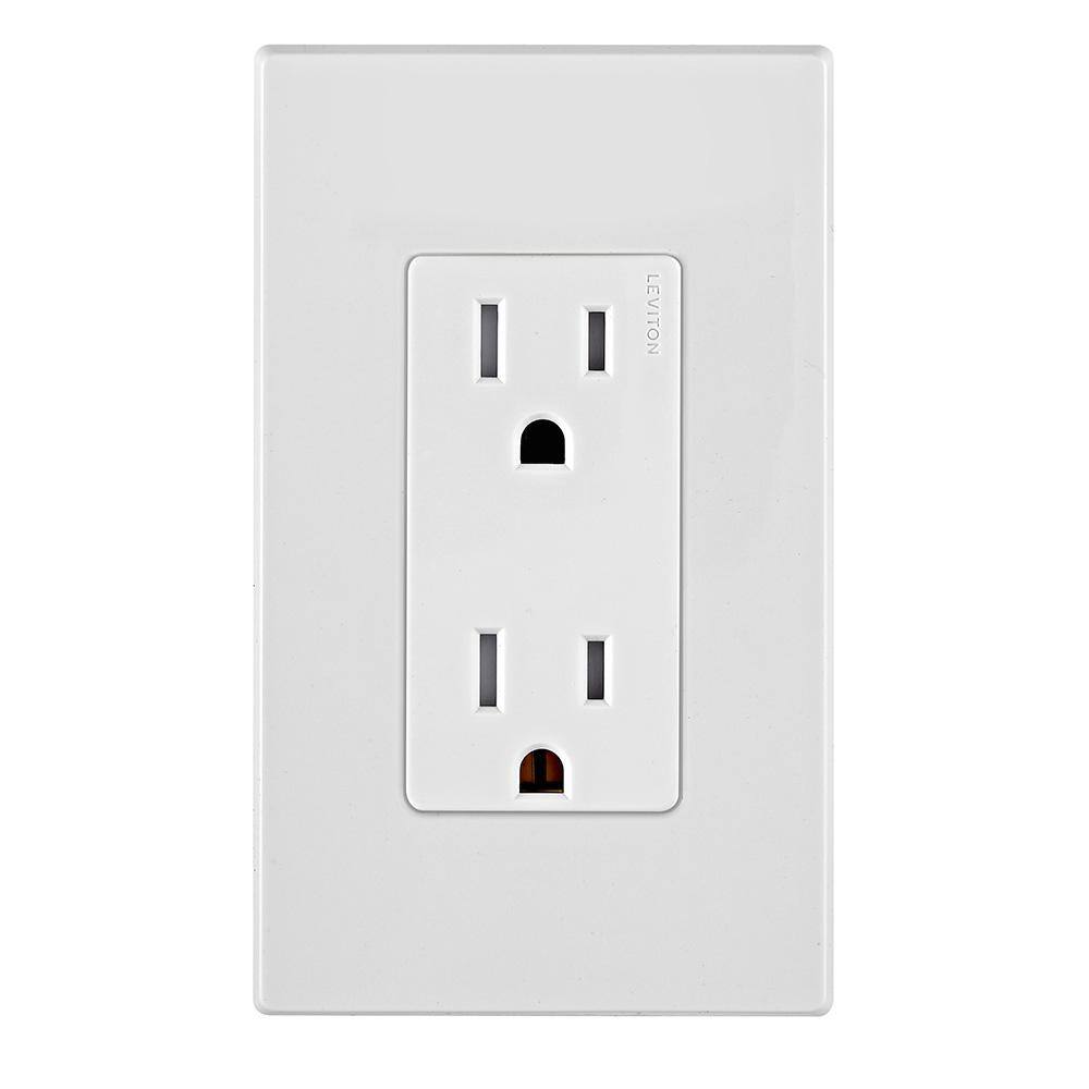 Leviton Decora Edge 15 Amp Tamper-Resistant Duplex Outlet 10-Pack White M02-E5325-0MW