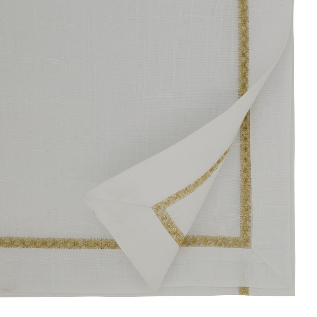 Saro Lifestyle Embroidered Border Dining Table Runner