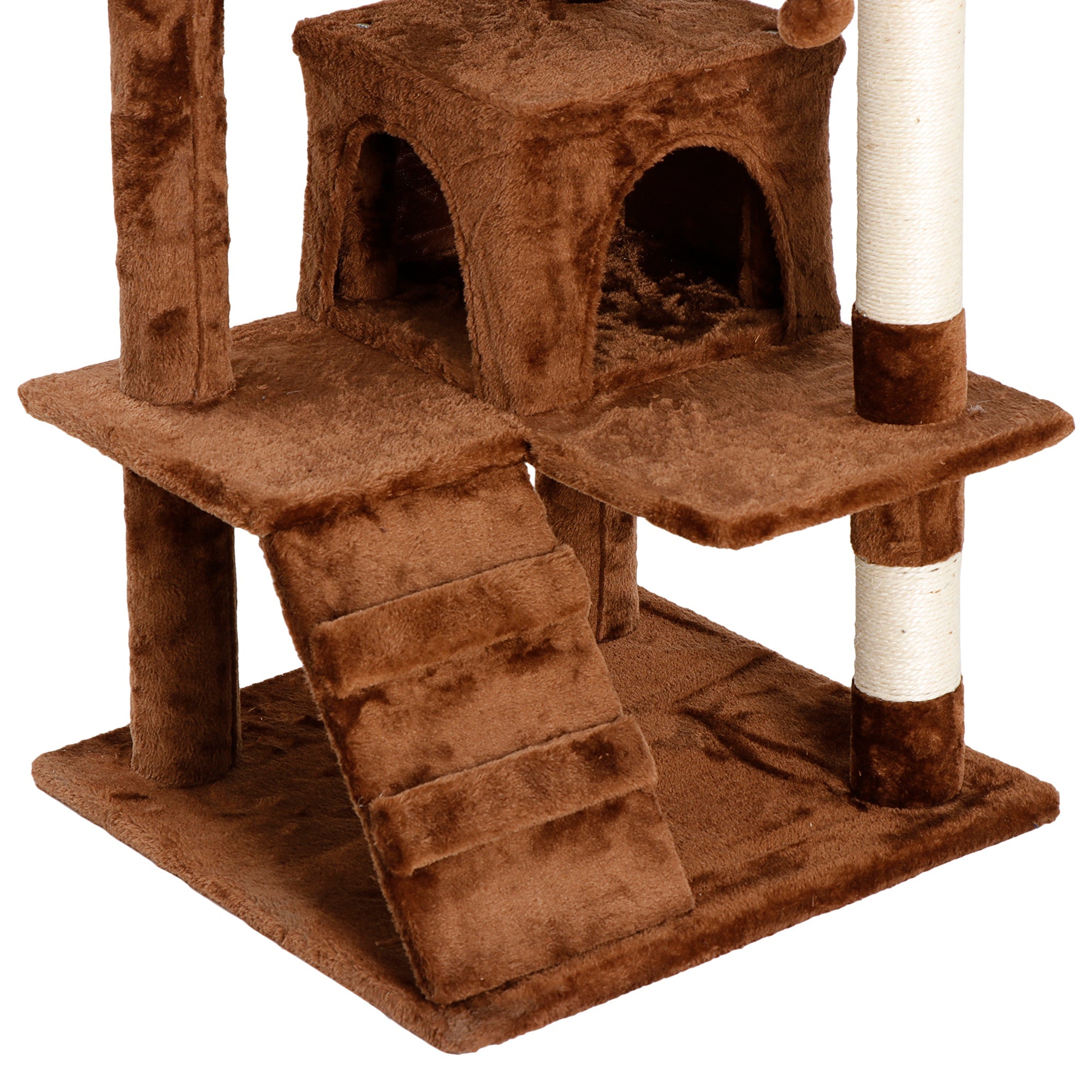 ZENY 53" Cat Tree Tower Stand House Furniture Scratching Posts Kitty Playhouse, Brown