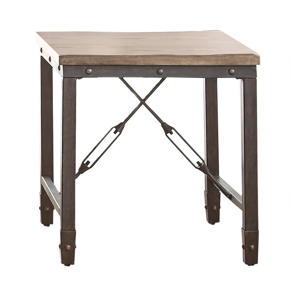 Carbon Loft Gatling Industrial Style Wood and Metal End Table