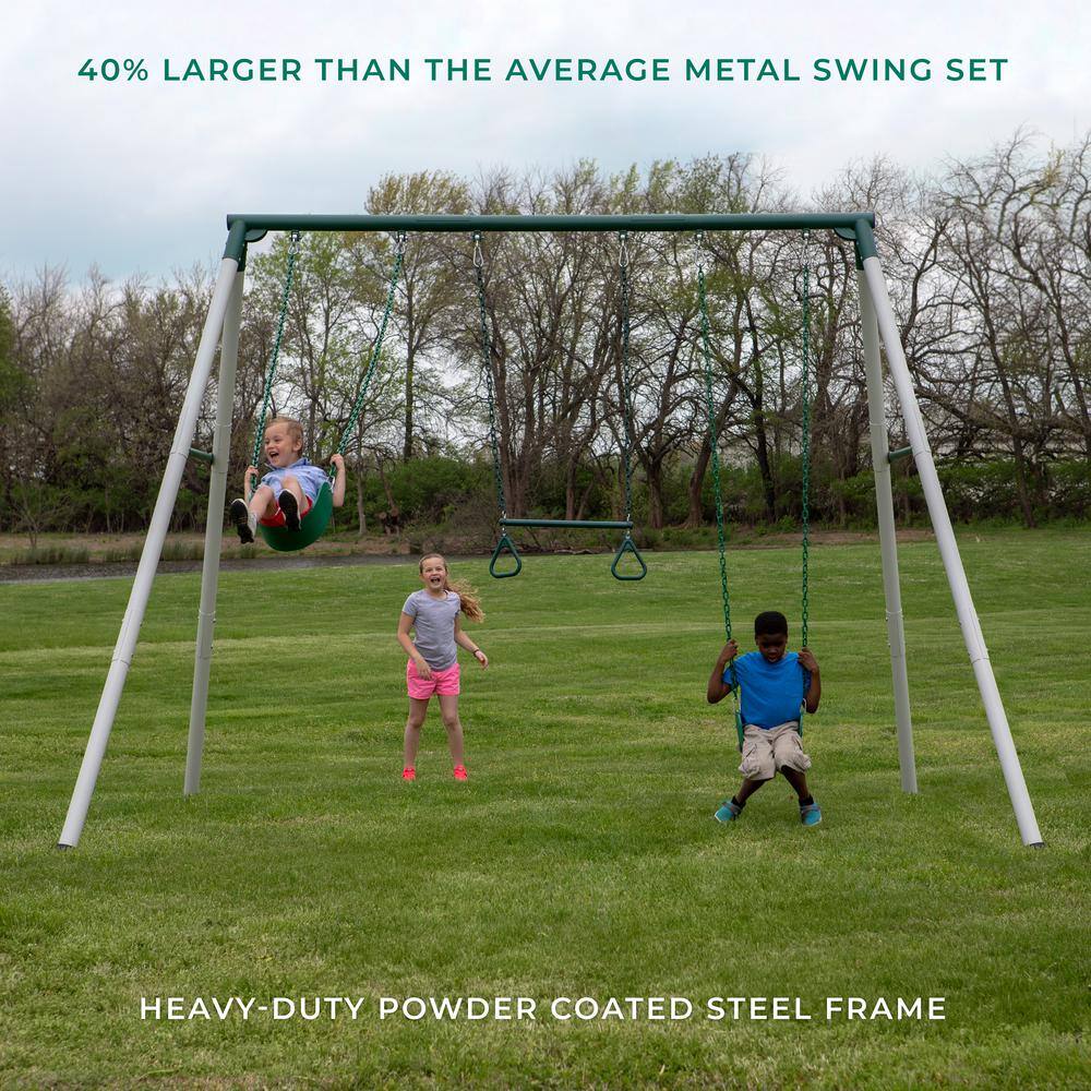 Backyard Discovery Big Brutus 10 in. Heavy-Duty Metal A-Frame Swing Set 1952050BCOM