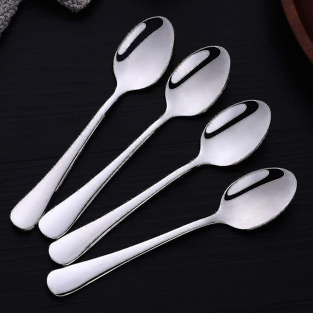 Set Of 12 Stainless Steel Coffee Spoons For Dessert - 11cm - Silver