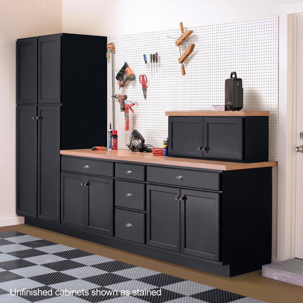 Hampton Bay Hampton 24 in. W x 12 in. D x x 30 in. H Assembled Unfinished Diagonal Corner Wall Kitchen Cabinet KWD2430-UF