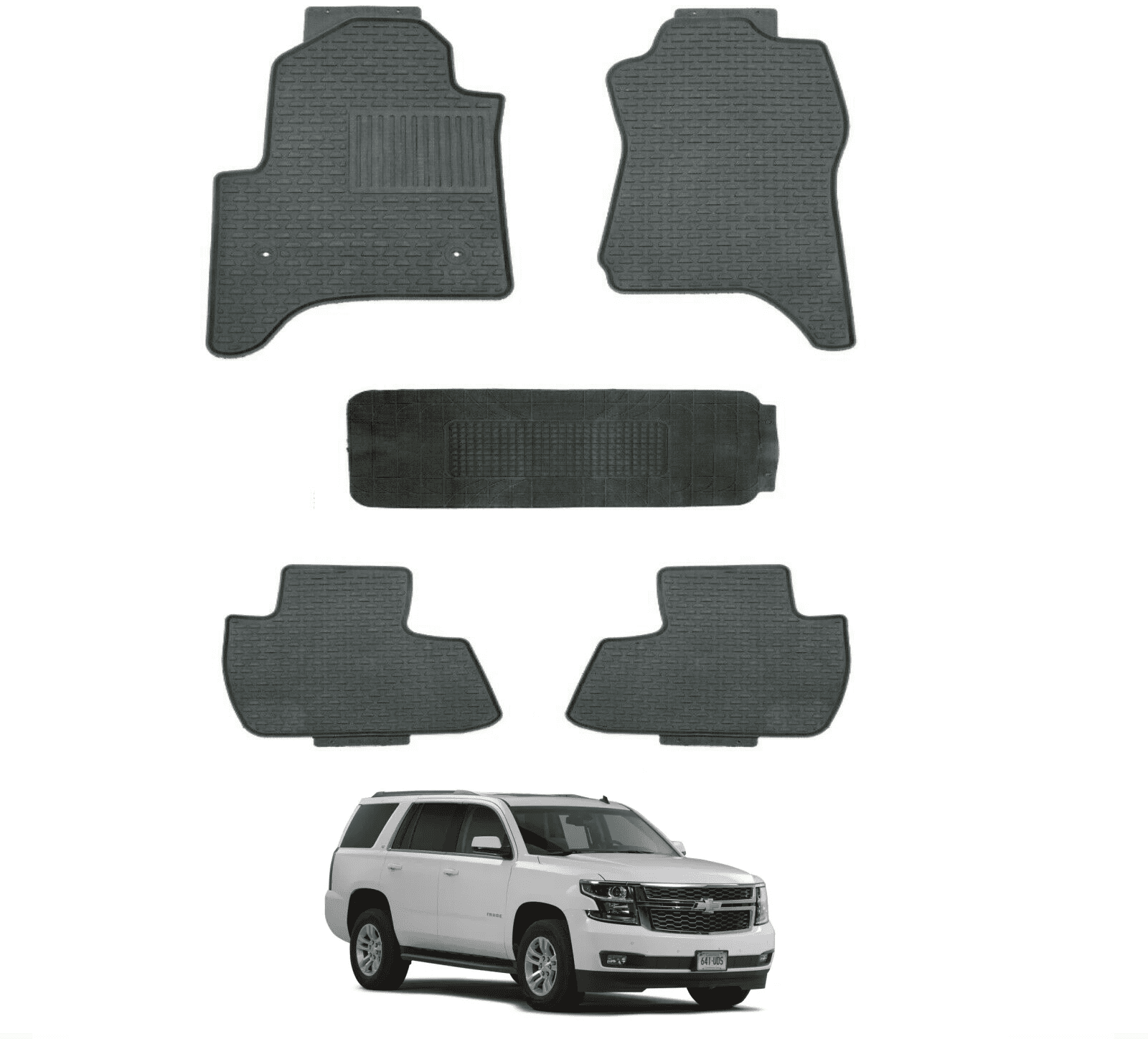 All Weather Black Floor Mats fits Chevrolet Tahoe or Suburban 2015 - 2020