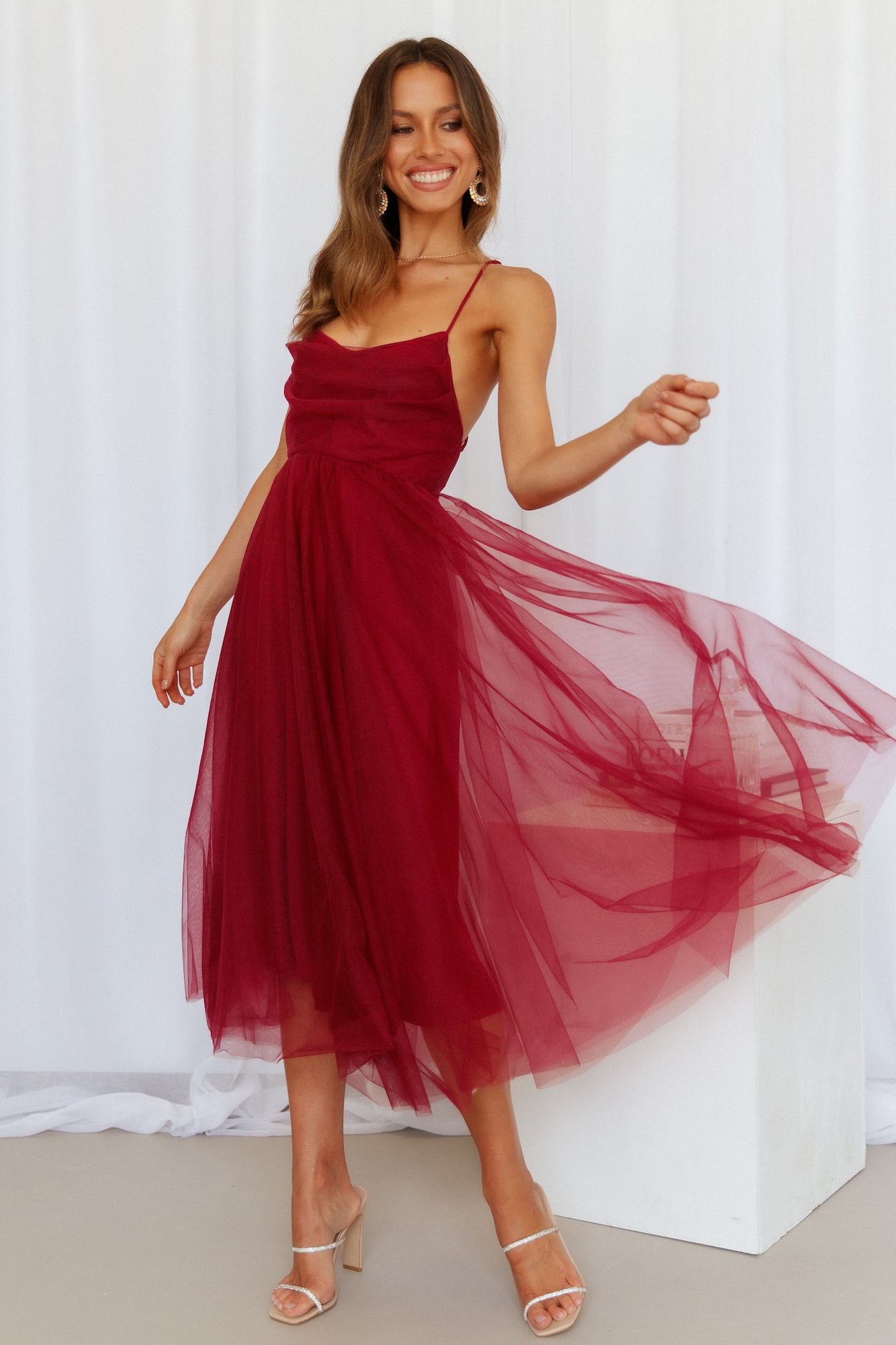 Fairy Vibes Midi Dress Wine