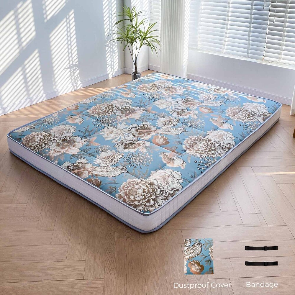 6 inch Floral Pattern Floor Bed Roll Up Futon Mattress