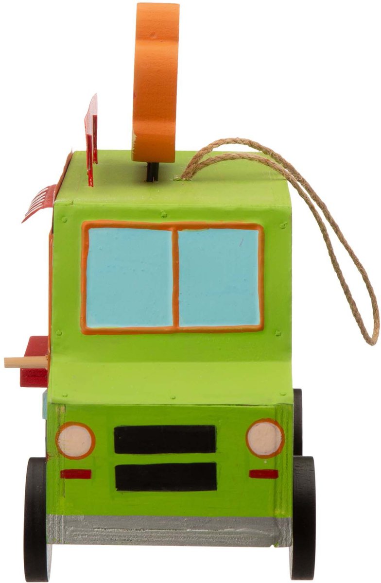 Glitzhome Wooden Mexico Taco Truck Bird House， 9.45-in