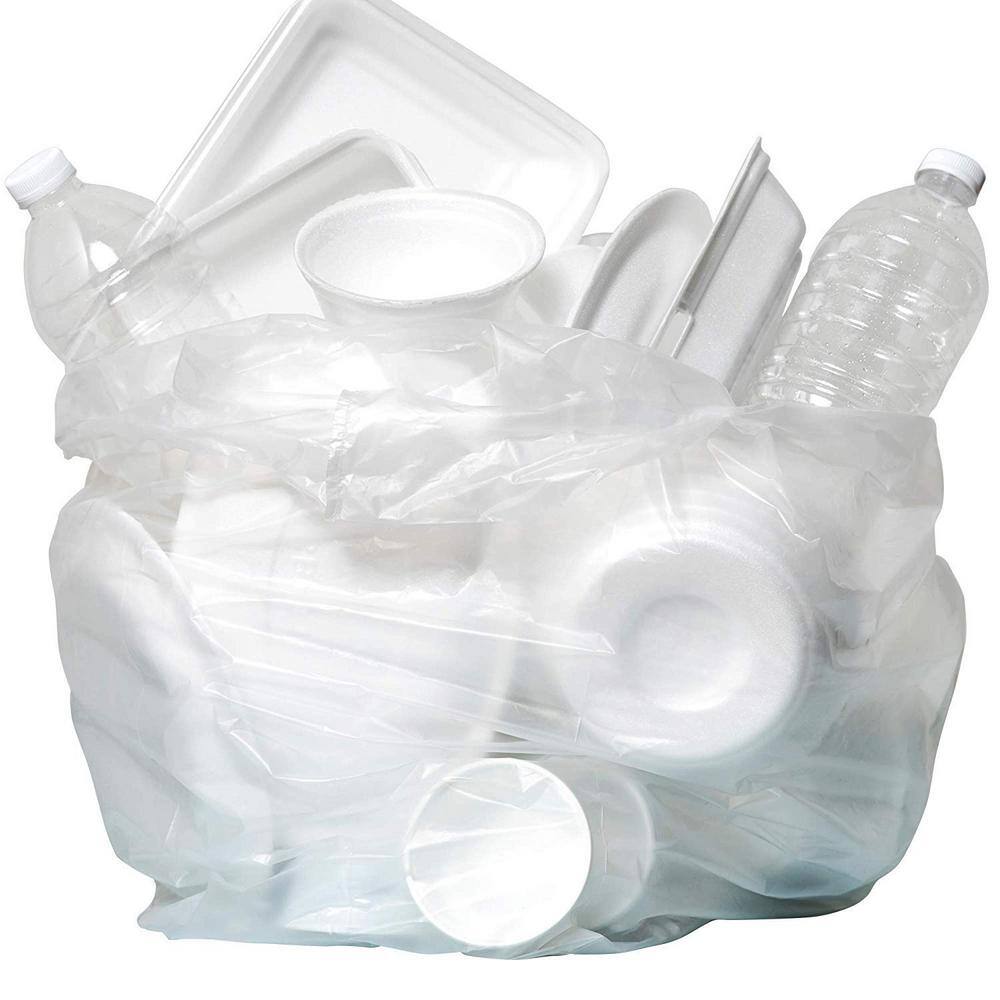 Aluf Plastics 20 Gal.-30 Gal. Clear Garbage Bags - 30 in. x 37 in. (Pack of 500) 10 mic (eq) - for Commercial and Industrial Use PCM-303710C